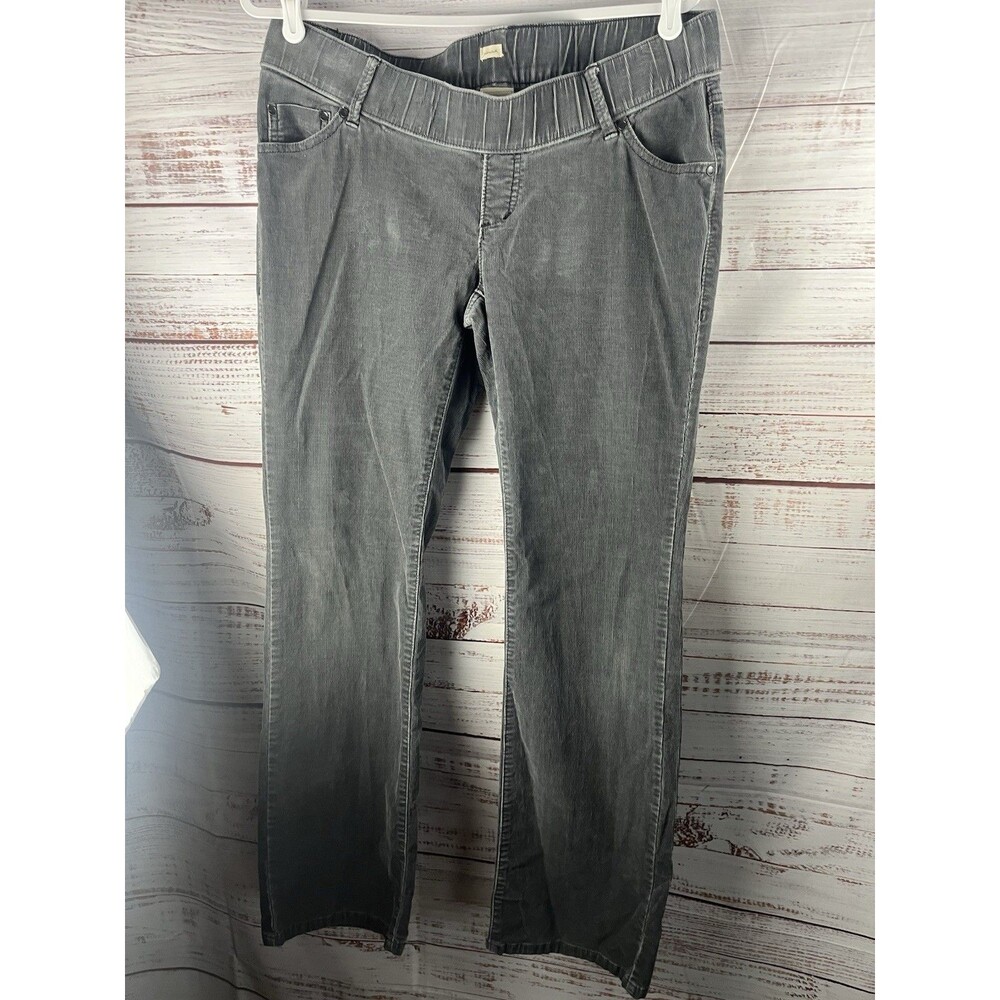 Old Navy Maternity Corduroy Pants Women's Medium Stretch Gray Low Rise Waist